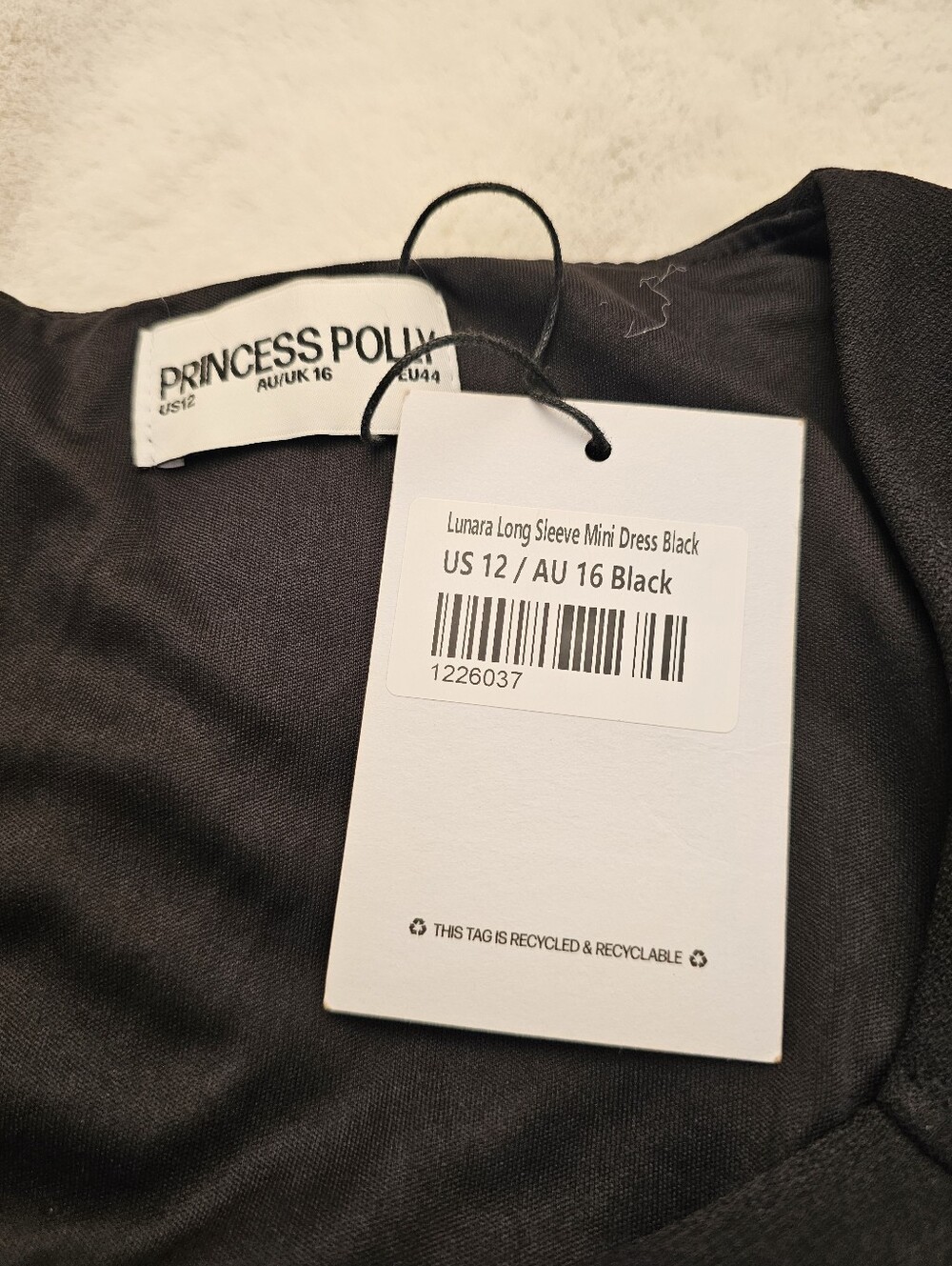 New Princess Polly Lunara Long Sleeve Mini Dress Size 12 - Picture 10 of 13